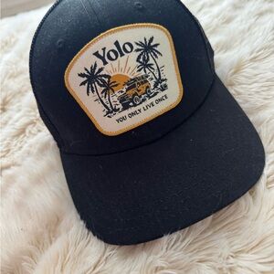 Black YOLO Patch Trucker Hat